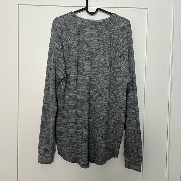 Lucky Brand Mens Polo Shirt Pullover Large Gray 1/4 Button Thermal Henley Cotton - Picture 7 of 13